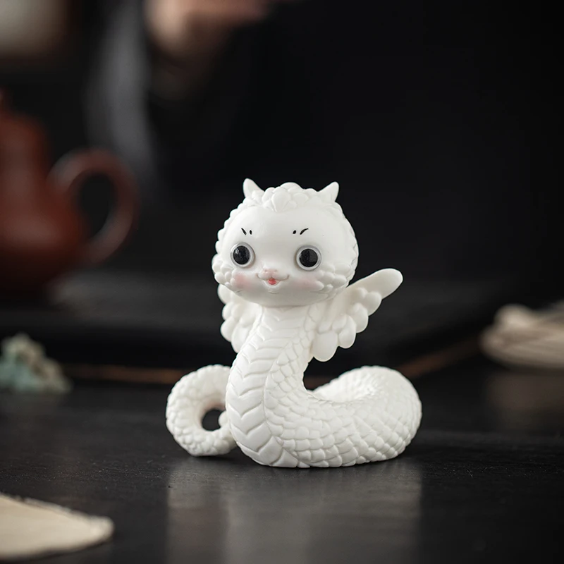 Ceramic Snake Decoration Cute Zodiac Mascot Home Creative Fortunate Desktop Healing Department Decorative Ornaments Small Gifts