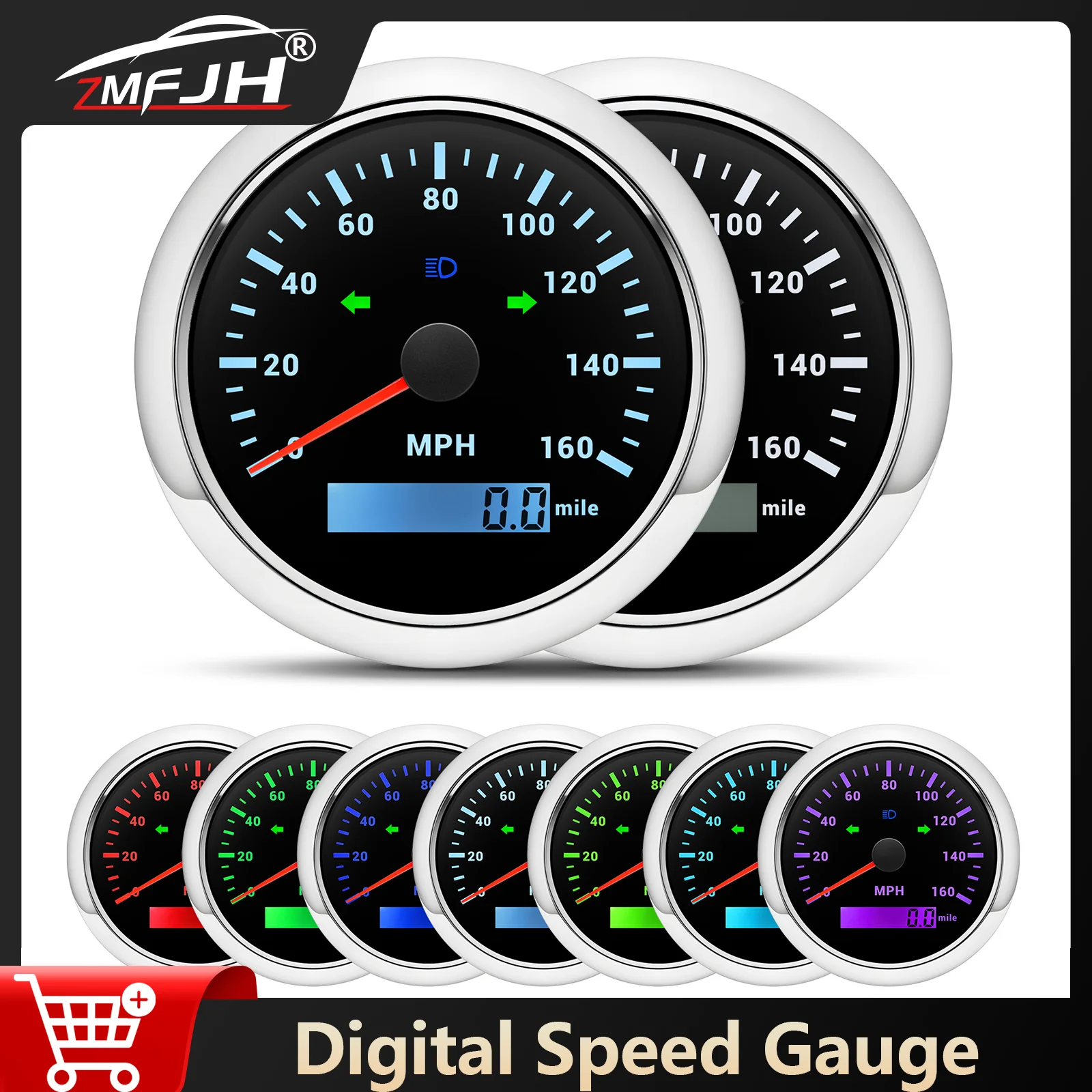 

Цифровой GPS-спидометр 85 мм с 7-цветной подсветкой, 0-160 миль/ч, для морских судов и автомобилей, с антенной, водонепроницаемый, 12В/24В