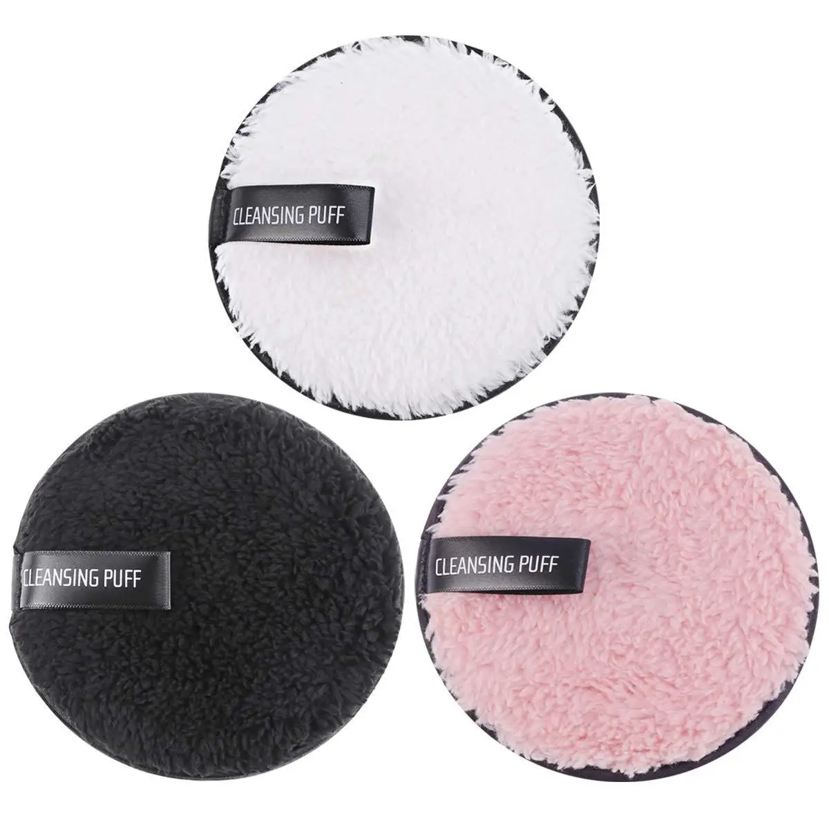 3 Stuks Herbruikbare Make-Up Remover Pads Katoen Doekjes Microfiber Cosmetica Wasbare Make-Up Handdoek Gezicht Reiniging Spons Huidverzorgingshulpmiddelen