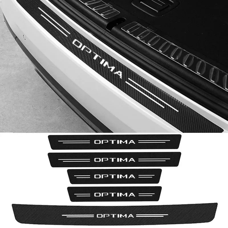 For KIA OPTIMA Logo Car Door Sill Protector Sticker Carbon Fiber Threshold Strip Trunk Door Bumper Guard Trim Anti Scratch Tape