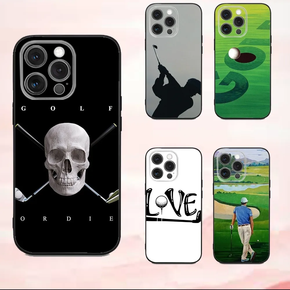 

Golf Sport Phone Case For iPhone16,se4,15,14,13,12,11,Pro,X,XS,Max,XR,Plus,Mini Soft Black Cover
