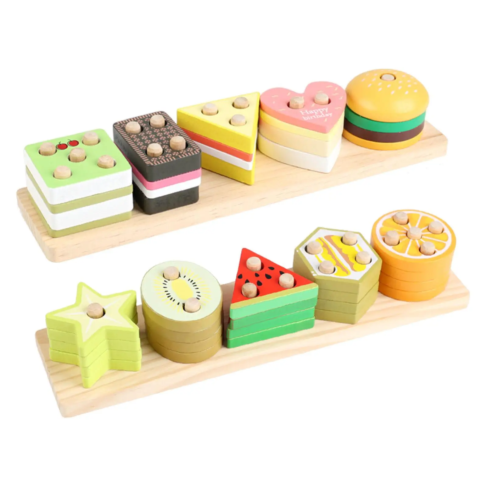 Zabawki do sortowania i układania w stosy, rozpoznawanie kształtów i kolorów dla dziewczynek w wieku 3, 4, 5 i 6 lat.