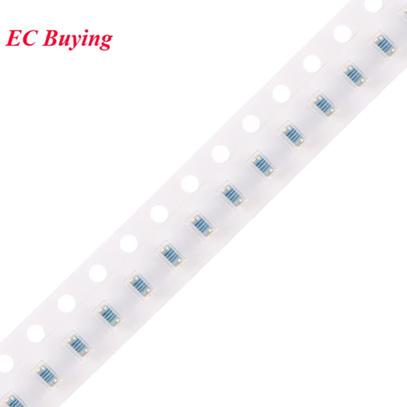 50pcs 0102 SMD Resistor Cylindrical Color Ring Chip Wafer Resistance 1% 100R 200R 1K 2K 3.3K 4.7K 10K 20K 100K 200K 1M Ohm