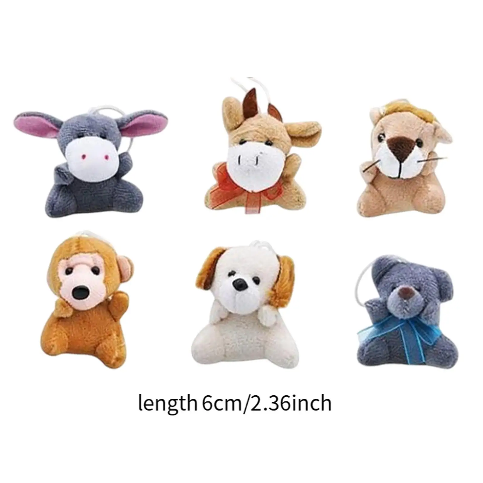 6 pezzi mini set di giocattoli di peluche animali adorabili animali di peluche giocattoli di peluche per bambini regalo di festa ragazzi e ragazze giocattolo per feste per bambini