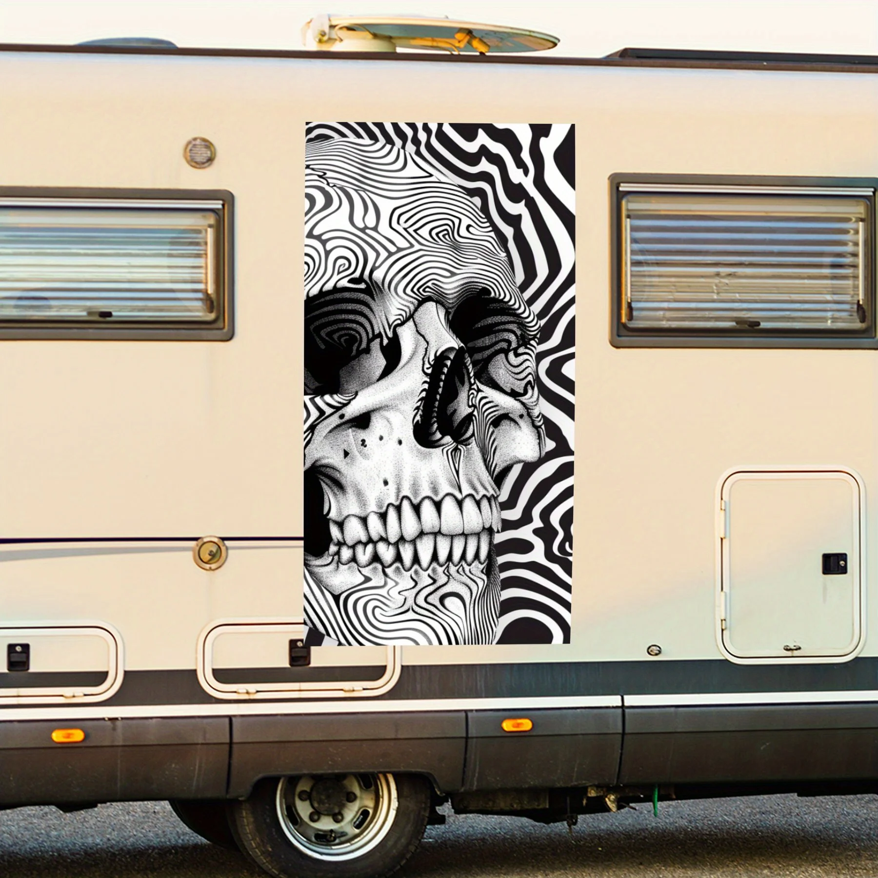 

Прохладный дизайн черепа, наклейка на дверь автомобиля, ПВХ, самоводонепроницаемая палочка, яркие автомобильные внешние аксессуары, декор, защита подарка для