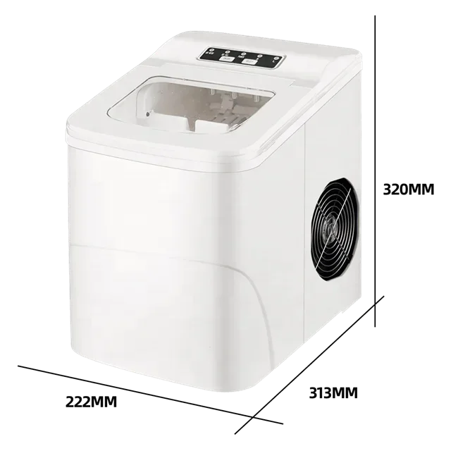 Mini Ice Maker Electric New Cylindrical Ice Machine 12 Kg/24 H Automatic Household Ice Making Machine