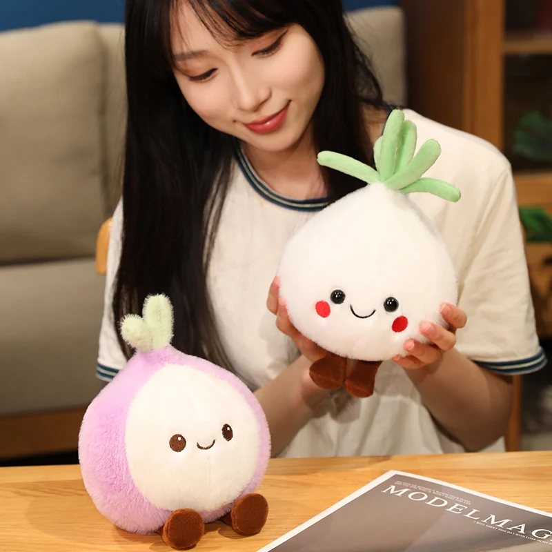 20CM Kawaii Forest Simulation Vegetable Plush Toy Onion Garlic Ginger Cute Doll Children's Plush Handmade Doll Festival Gift