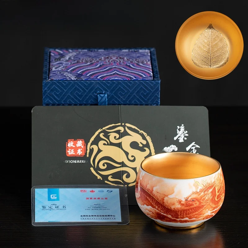 

Позолоченная чайная чашка для офисного использования, одна чашка, чайная чаша Gongfu, китайская чашка Sle Host, нержавеющая сталь премиум-класса