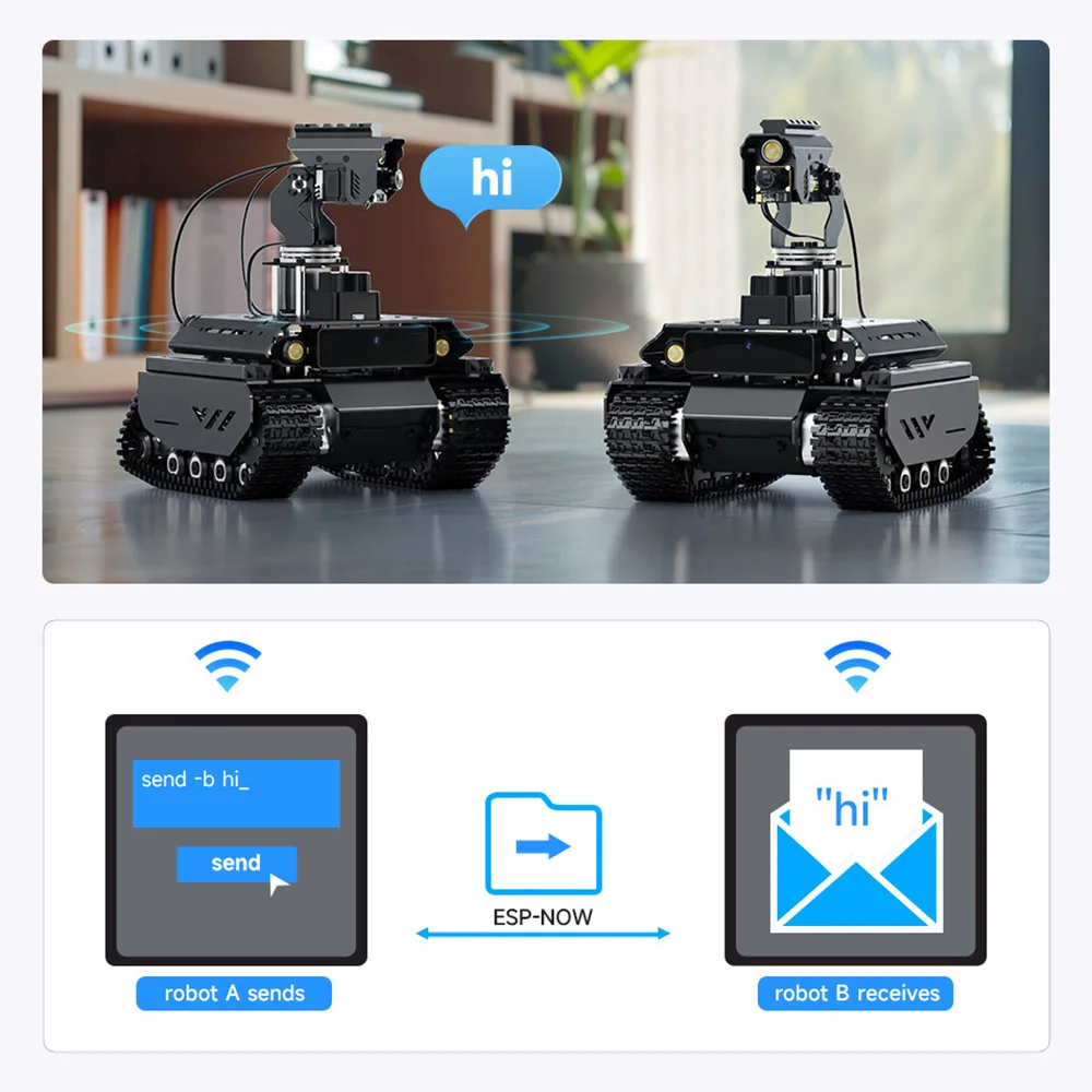 UGV Beast ROS 2 مفتوح المصدر للطرق الوعرة، روبوت AI مجنزرة، وحدات تحكم مزدوجة، رؤية الكمبيوتر لـ Raspberry Pi 4B / Raspberry Pi 5