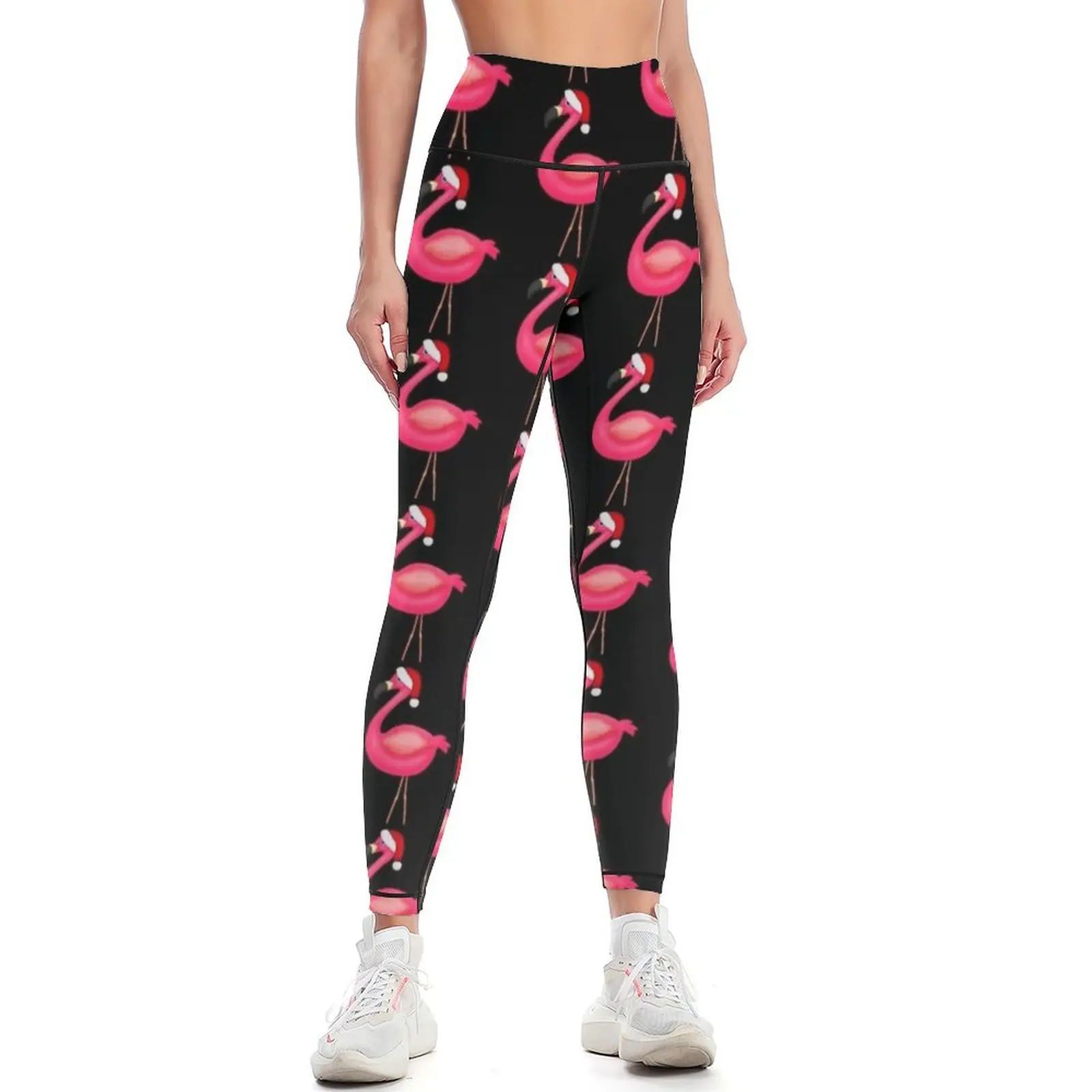 

Pink Flamingo Christmas Leggings sporty woman push up Female legging pants Womens Leggings