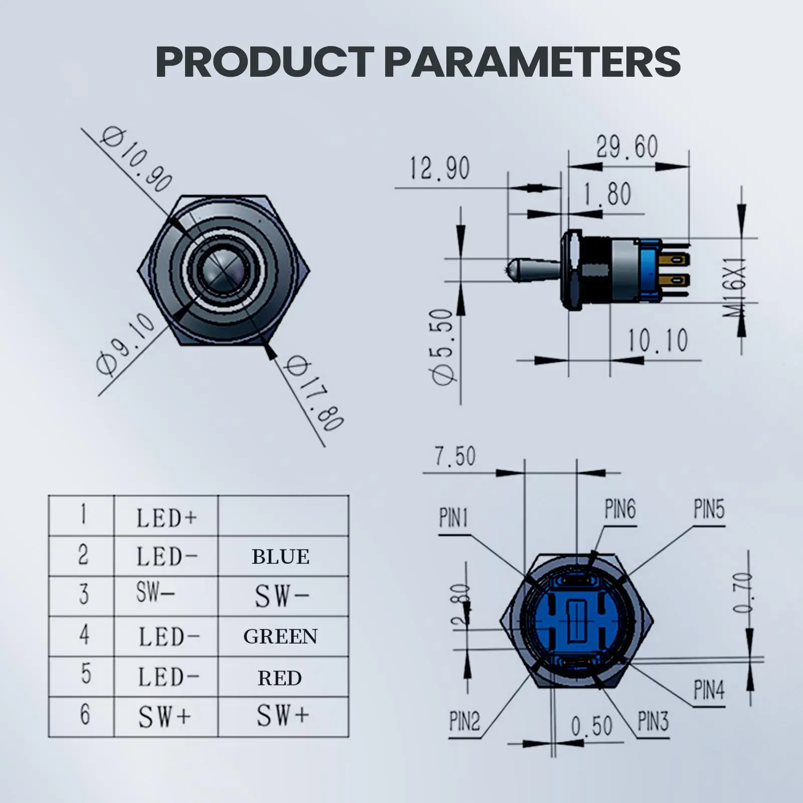 Toggle Light On/Off 12V Illuminated Rocker Button Waterproof Rocker On/Off For Offroad SUV Boat RV Electrician Marine Automotive