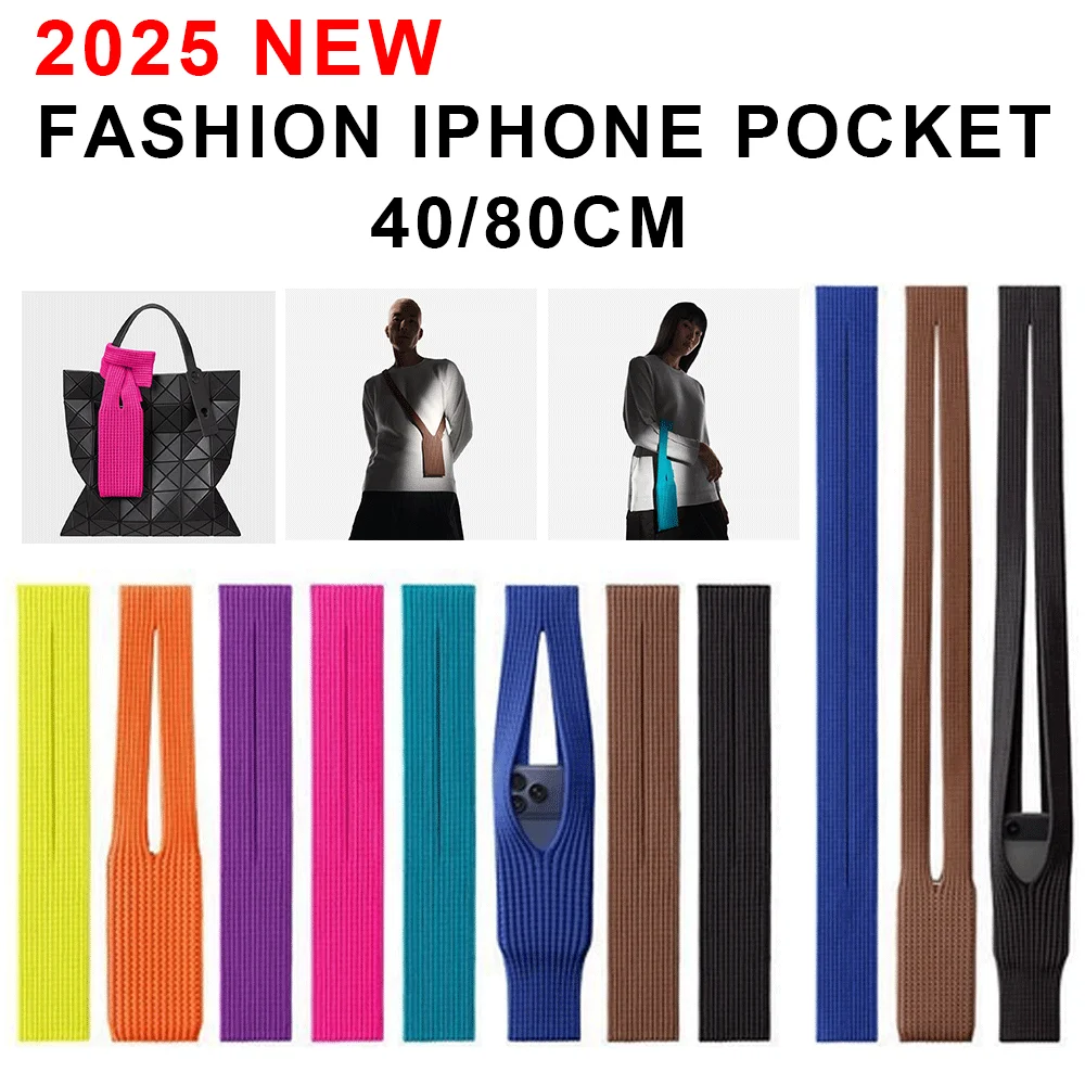 

2025 New For iPhone Pocket by ISSEY MIYAKE Fashion Bag Crossbody Storage Bag 40/80CM Multicolor Selection