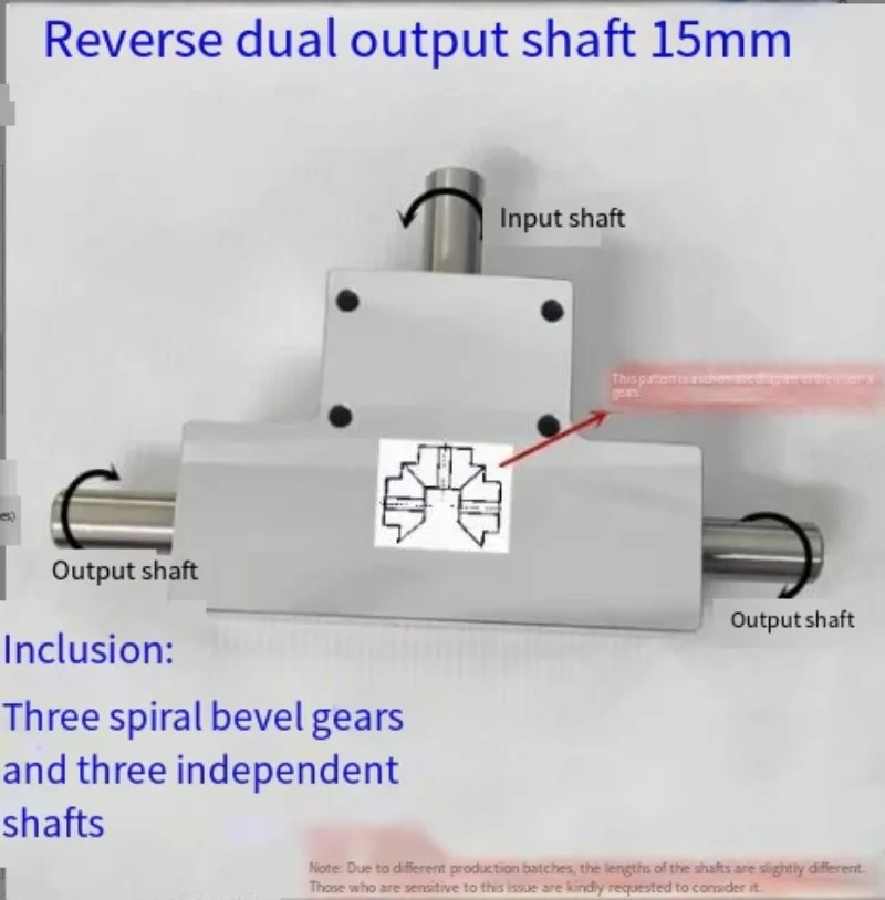 Small Speed Ratio 1:1 Single/Dual Output Shaft Diameter 15mm 90 Degree Commutator Corner Spiral Bevel Gear Box