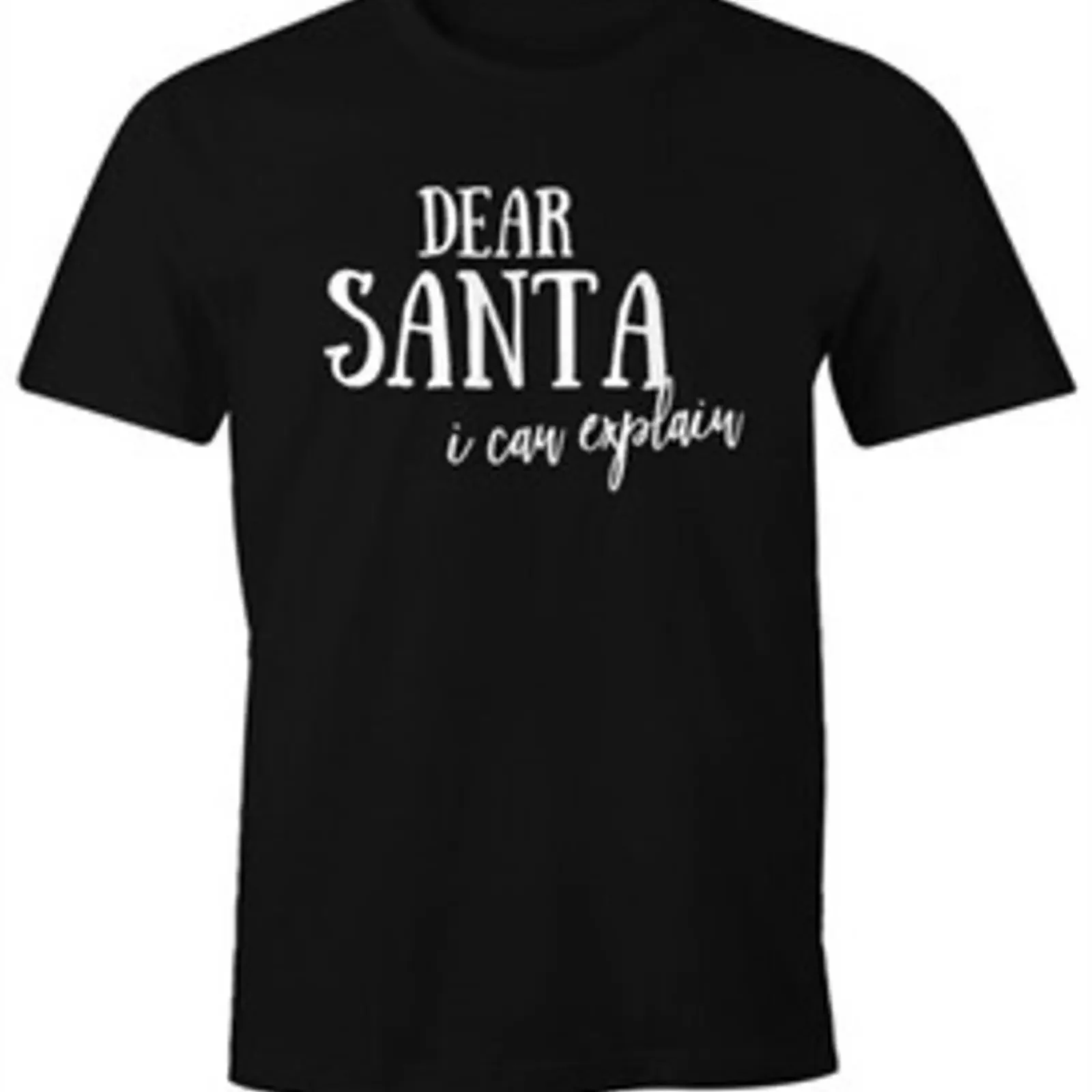 Herren T Shirt Dear Santa I can explain Fun Weihnachten Moonworks vintage Washed Comfortable Breathable Top For Everyday Wear
