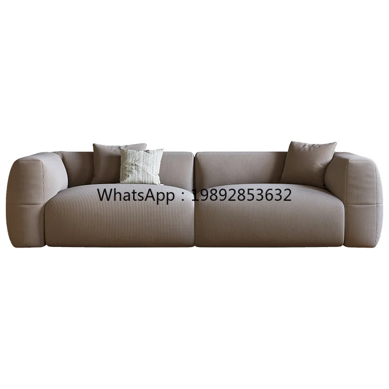 LYY French Retro Cream Style Living Room Modern Light Luxury Nordic Lazy Style Detachable Washable Large White Sofa