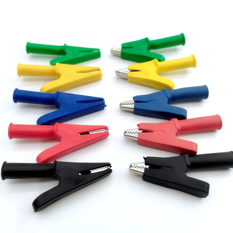 Crocodile Clip 57mm Opening 10mm Power Clip 4mm Hole Crocodile Clip Plug-in High Voltage All Inclusive Sheath 30A / 2KV