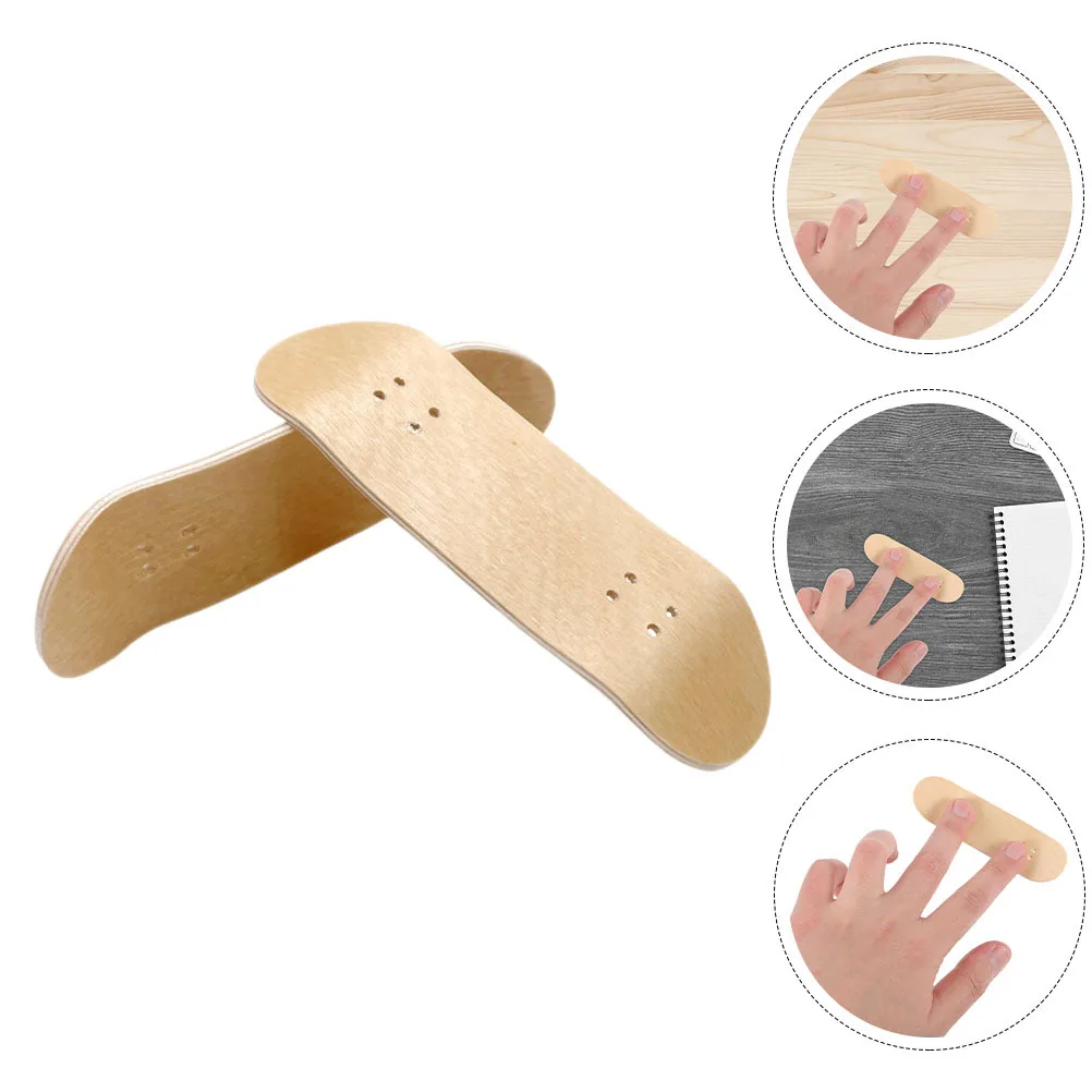 2Pcs Mini Finger Skateboard Deck Replacement Durable Wood Board for Fingerboard DIY Skateboard Replacement Parts