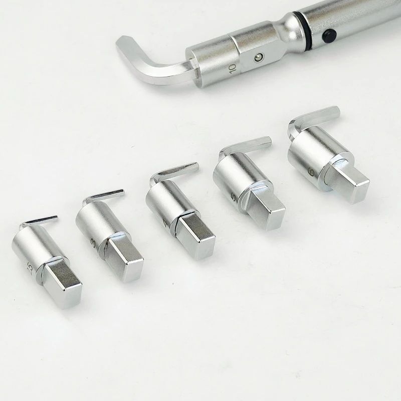 Special wrench for narrow spaces, square head, 90-degree twist, 9X12  hexagon socket connection.