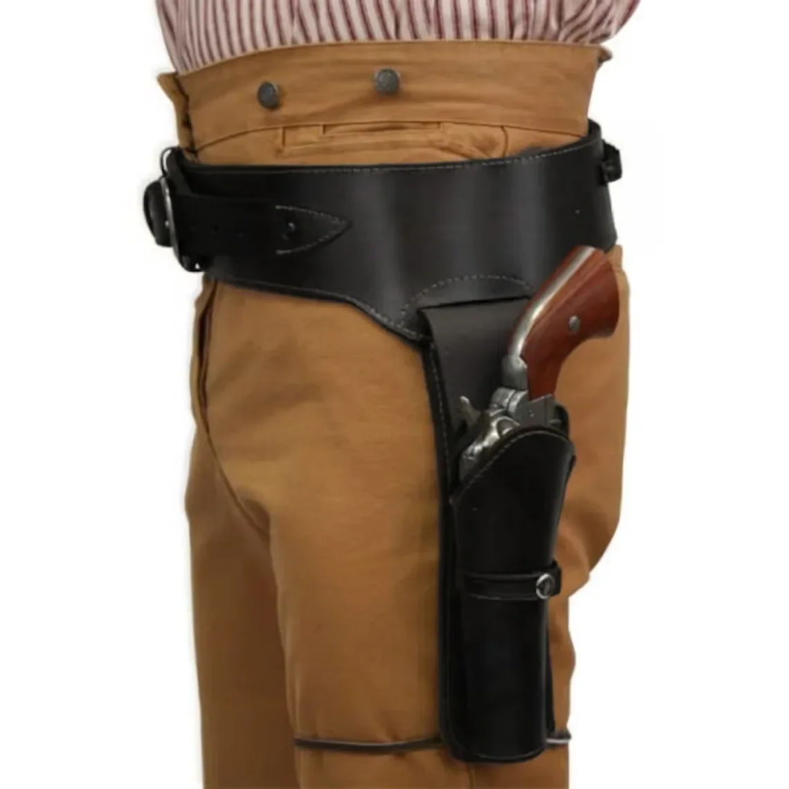 PU Leather Gun Holster Belt Punk Medieval Clothing Accessories European and American Retro Slumped Waist