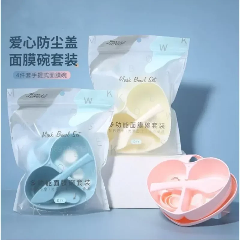 DIY Heart Shape Face Mask 1Set Mixing Bowl Set Mask Brush Mixing Stick Spoon Facial Skin Care Mask Tools Kit Beauty Skincare