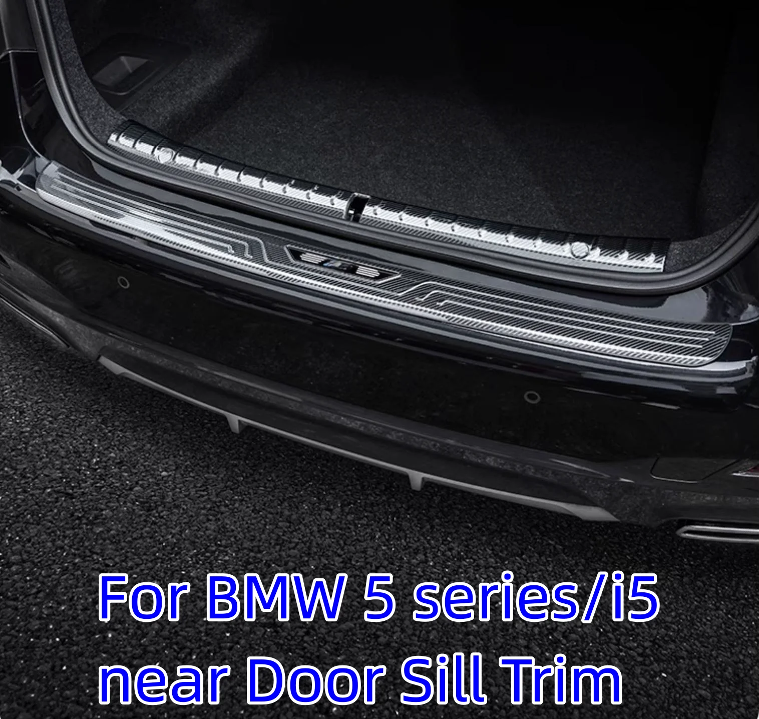 

Car Back Rear Door Trunk Sill Pedal Scuff Plate Cover For BMW 5 series/i5 M style 2pcs Stainless Steel