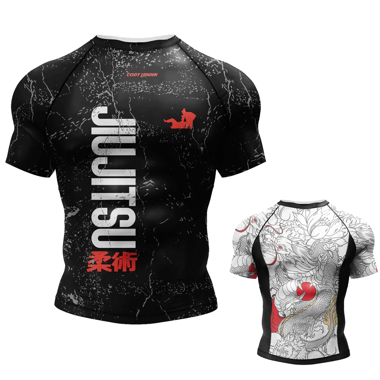 Cody Lundin Poliester Stretch Fitness Bluzka Rashguard No Gi Bjj Odzież sportowa Męska Jiu Jitsu Kimono MMA Kickboxing Jersey Tees