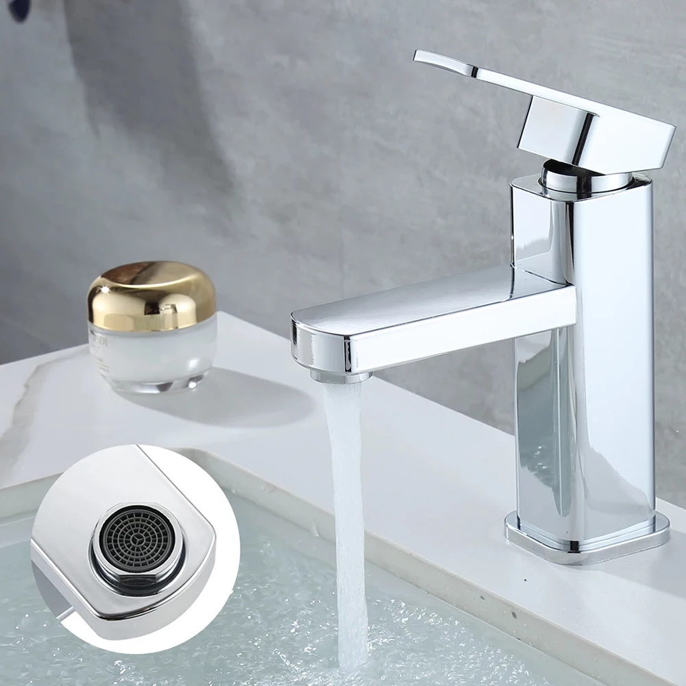

Bathroom Counter Basin Faucet with Single Cold Sink 304 Stainless Steel Water and Air Combine for a Quiet Soft Water Experience