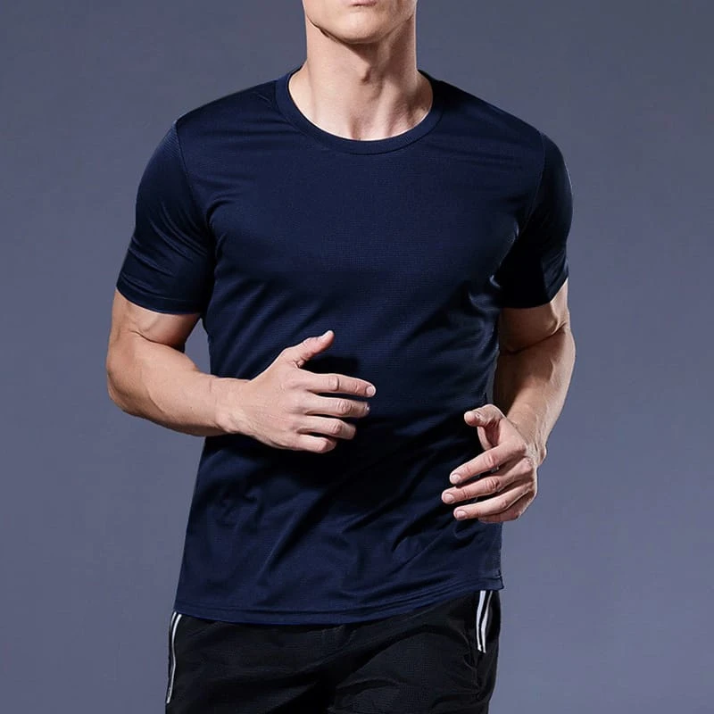 Summer Men T-Shirts Quick Dry Sweat Absorption Breathable Short Sleeve Gym T-Shirts Climbing Clothes Basketabll Soccer Top 2XL