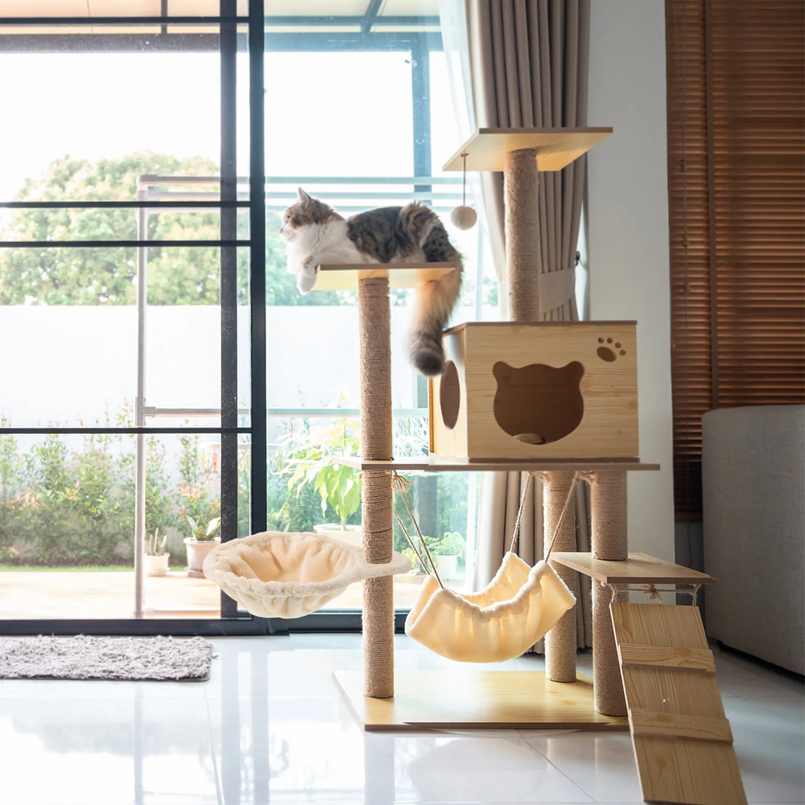 キャットツリーハンモック交換用ソフトキャットハンモックベッド33cm居心地の良い吊り下げ式昼寝ベッド子猫用クライミングフレームアクセサリー