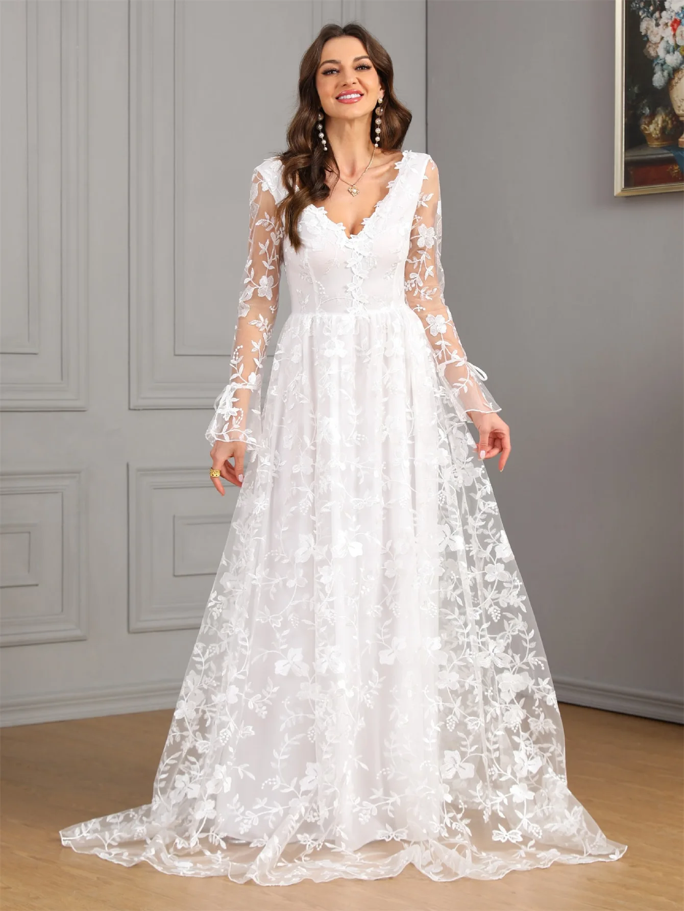 new-collection-long-sleeve-v-neck-floor-length-lace-dress-wedding-gown52
