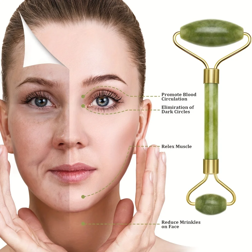 1 Jade Roller Massage Tool for Facial Wrinkle Removal