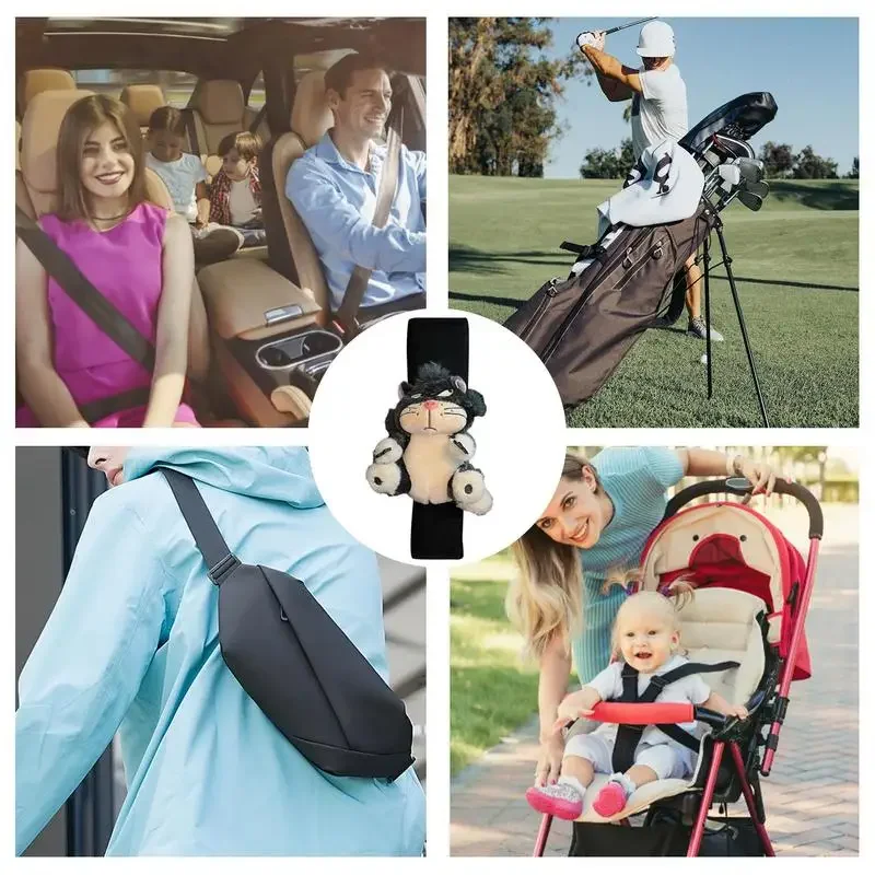Car Seat Belt Cover Cute Plush Cartoon Cat Auto Shoulder Cushion soft  Multi Purpose Neck Support Shoulder Pads For Kids Adults