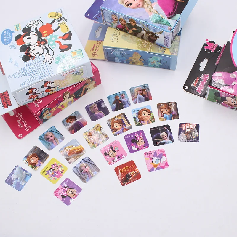 200 Sheets/Box Disney Cartoon Pull Out Stickers Princess Frozen Removable Sticker Girl Boy Teacher Reward Toys Birthday Gifts