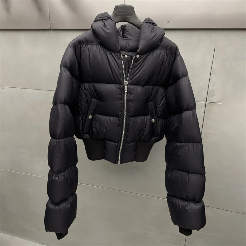 Damska kurtka puchowa Zima 2025 nowa zapinana na zamek, dopasowana, z kapturem, płaszcze puchowe wypełnione 90% białym puchem kaczym, gruby płaszcz, damska kurtka zimowa