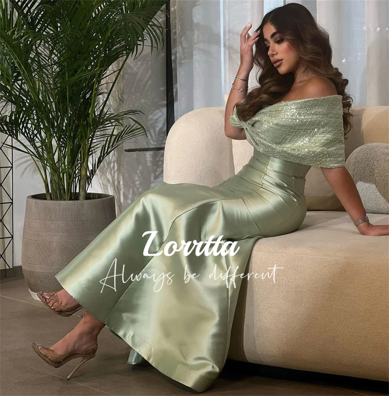 

Lorrtta Formal Evening Gown Saudi Arabia Women's Mermaid Strapless Zip Ball Gown Sparkling فساتين مناسبة رسمية الحفلات السهرة