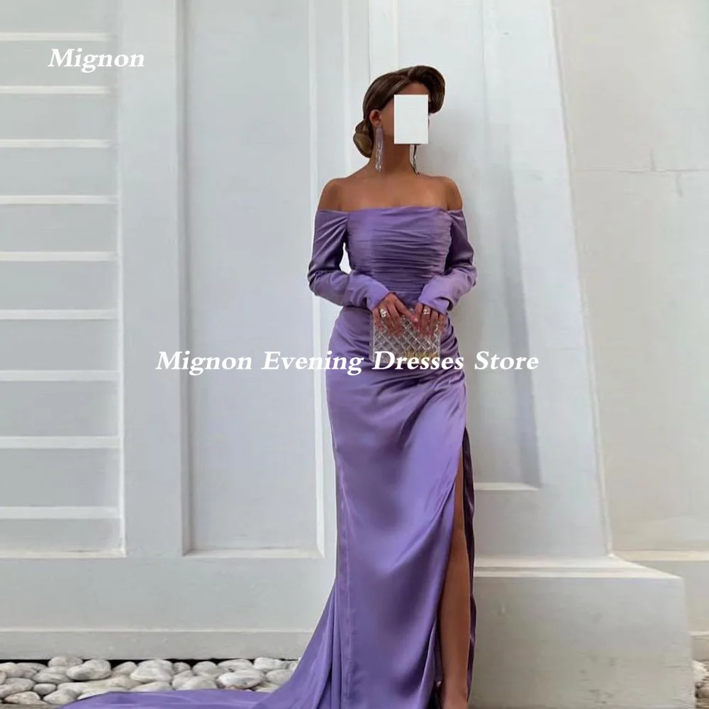 

Mignon Satin Mermaid Prom Gown Off-the-shoulder Neckline Populer Evening Lace Up Formal Elegant Party Dresses for Women 2023