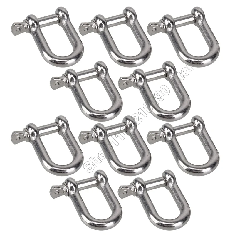 1Pc M4 M5 M6 M8 M10 M12 M14 M16 Straight D Shackle Short 304Stainless Steel Breaking D Rigging Shackle Hooks Lifting Ring Buckle