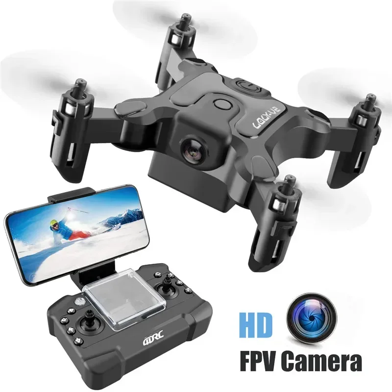 4DRC V2 Mini Drone HD Camera Handheld Camera Voice WiFi versione controllo nero e grigio pieghevole a quattro assi aereo RC Drone Toy