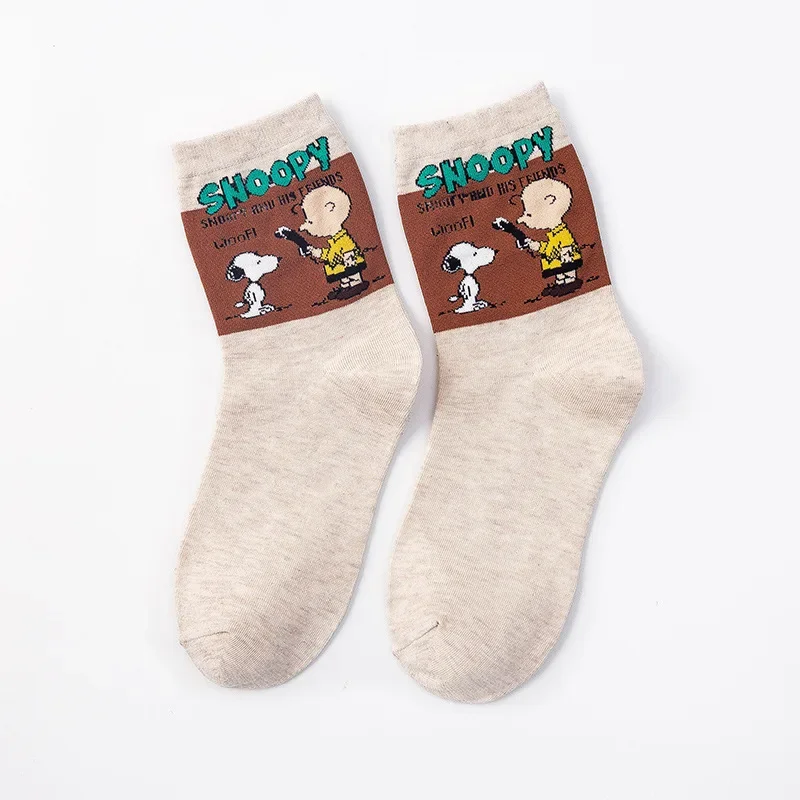 Snoopys Cartoon Cotton Socks Adult Anime Socks Leisure Prints Breathable Sports Sock Adult Sock Stockings Birthday Gifts