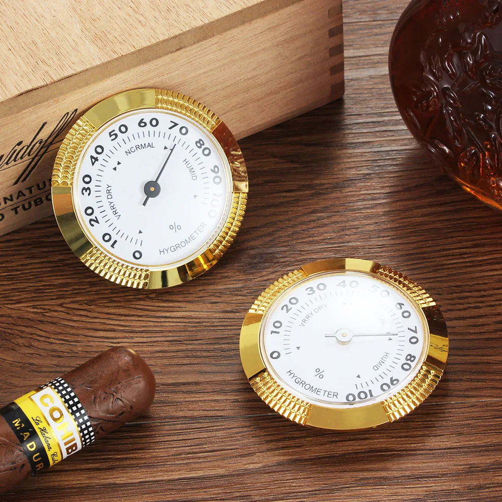 Galiner Plastic Cigars Smoking Use Accessory Pratical Round Shape Hygrometer Portable Travel Cigar Storage Humidity Testing Tool