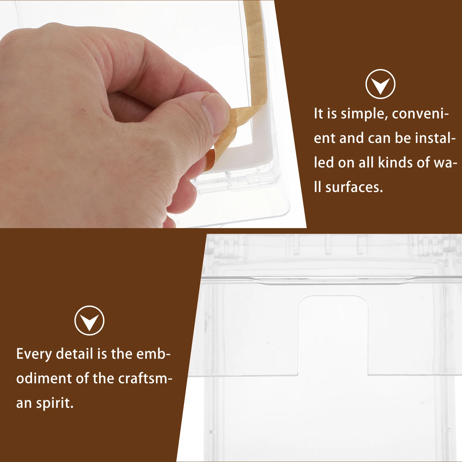 

6pcs Waterproof Switch Socket Protection Box Durable Case Wall Plug Cover Black Bathroom Living Room Balcony