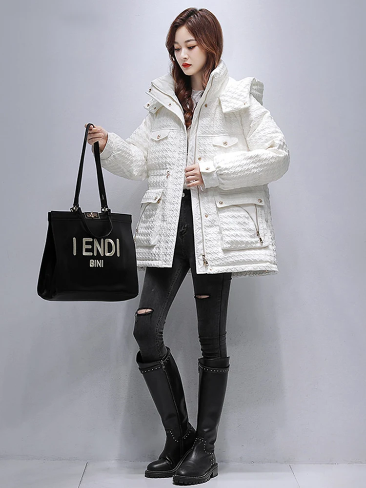 Korean Women Down Jacket New Casual Style White Duck Down Jackets Autumn Winter Coats And Parkas Female Outwear