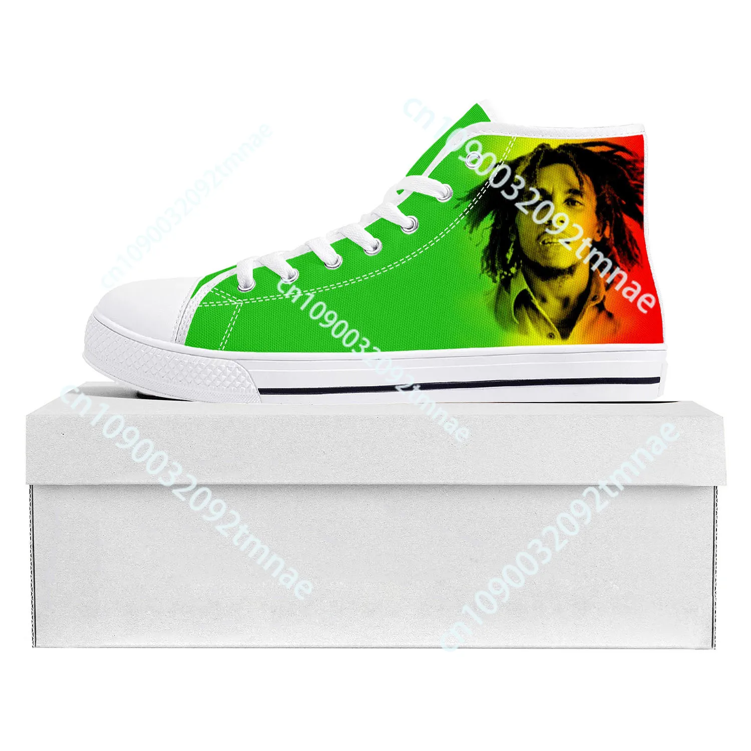 

Reggae Rock Music Star Bob Marley High Top High Quality Sneakers Mens Womens Teenager Canvas Sneaker Couple Shoes Custom Shoe