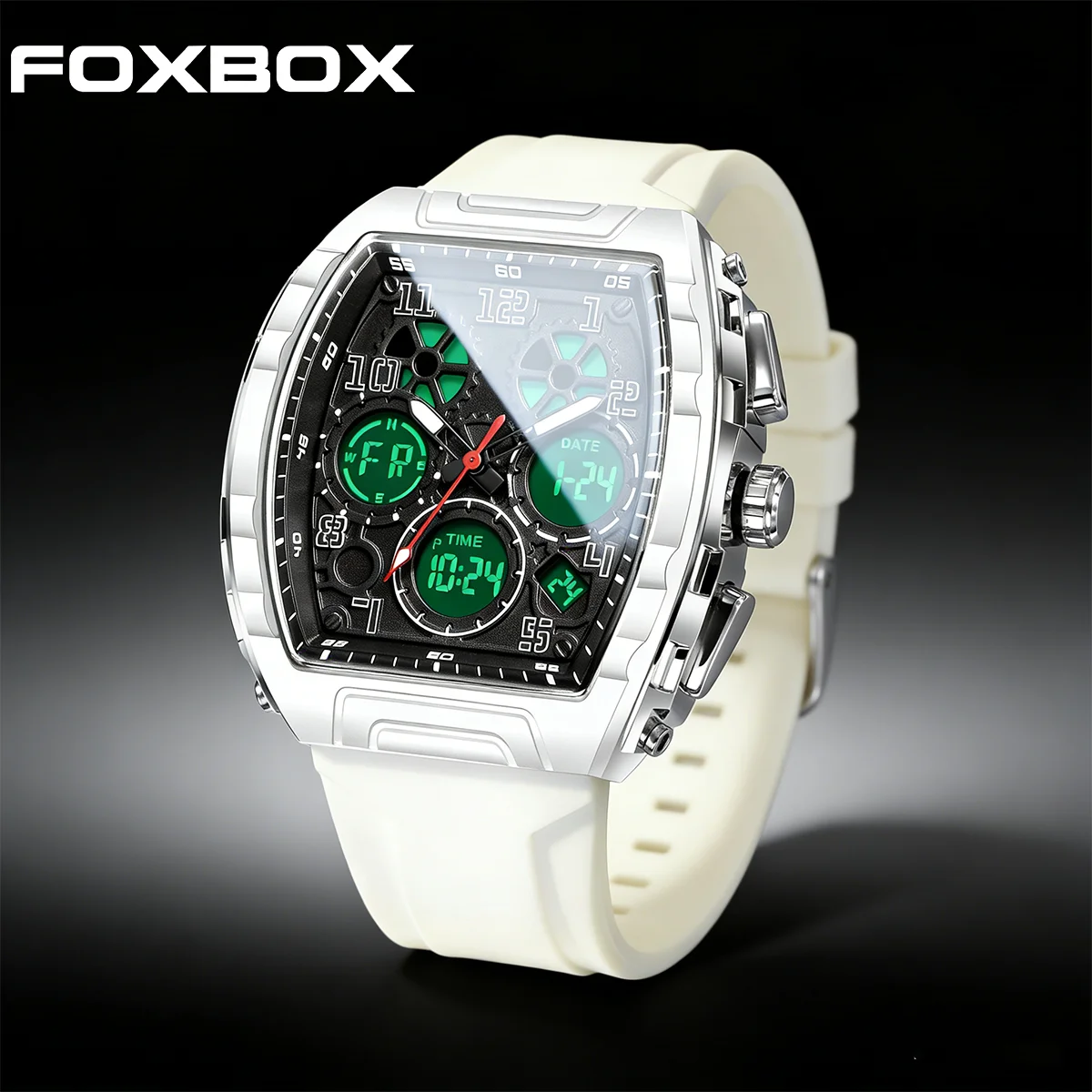 

FOXBOX Electronic Men Watches Sports Quartz Watch Waterproof Military Watch Man Dual Display Digital Wristwatch Date Male Clock