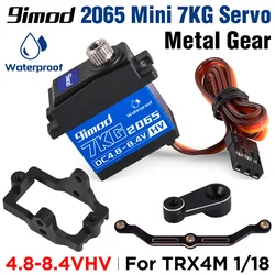 9IMOD 7kg 2065 Digital Servo Waterproof HV Metal Gear Mini Servo with Horn/Bracket/Steering Links for TRX4M 1/18 RC Car