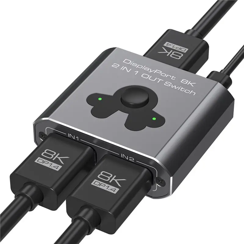 M52K-Displayport Switch 2 In 1 Out DP Switcher 8K60hz 4K144hz High-Definition Resolution DP1.4 Displayport Switcher For PC