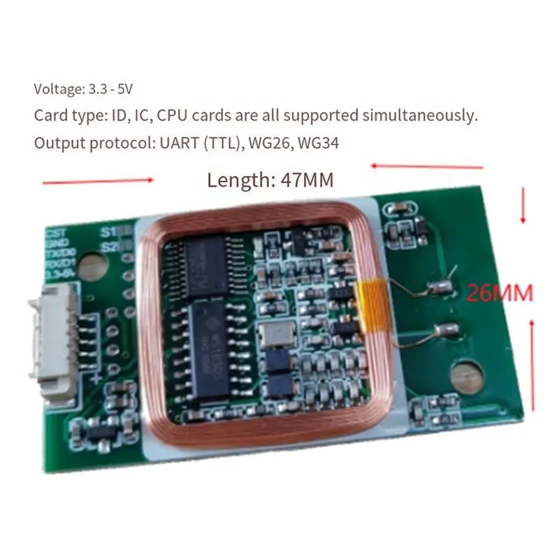 【ข้อเสนอพิเศษ】เครื่องอ่านบัตร RFID ความถี่คู่ 2 เท่า 125Khz 13.56Mhz โมดูลเครื่องอ่านบัตร Wiegand Uart TTL 830T