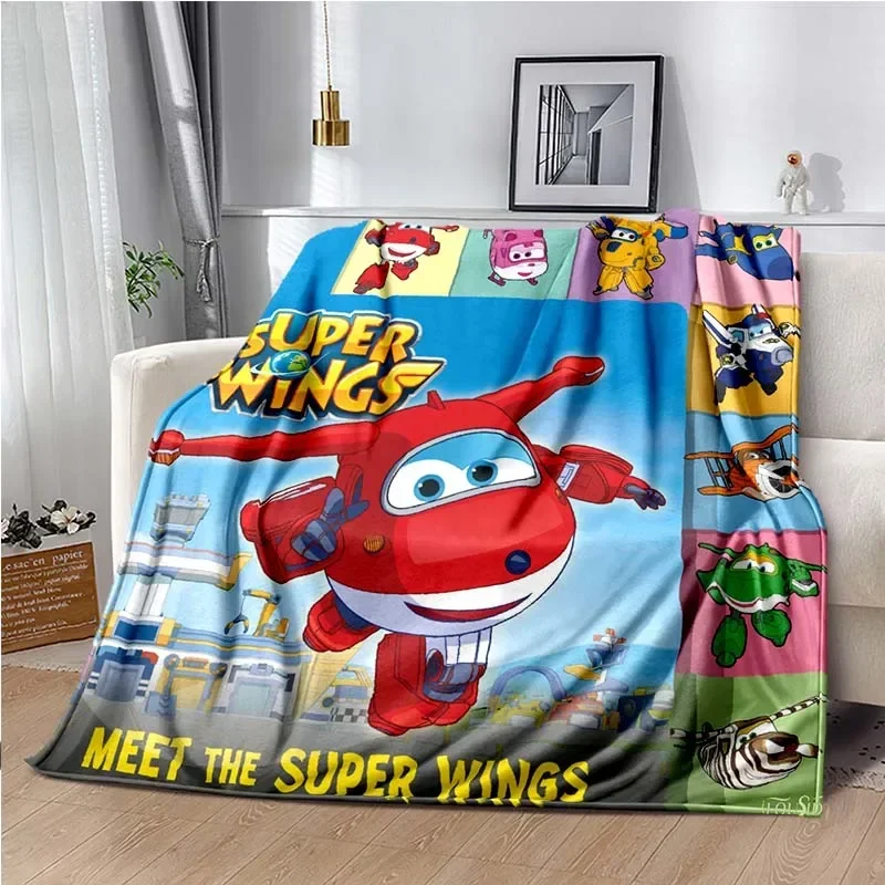 Cartoon Anime Super Wings Throws Blanket for Bedding Picnic Kid Super Soft Cute kawai high quality Flannel Blanket birthday gift