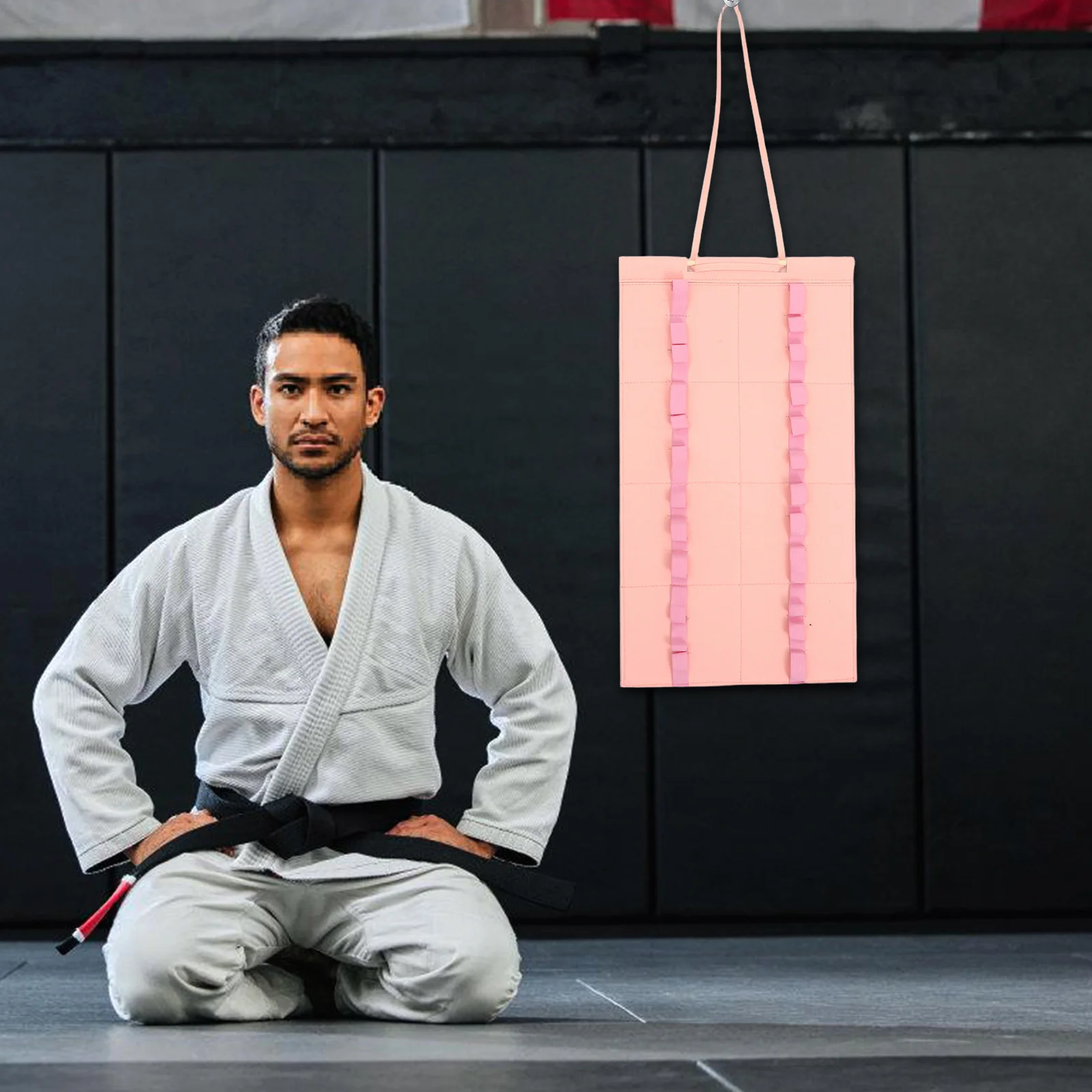 

2Pcs Foldable Drumstick Bag Portable Felt Organizer Hanging Karate Belt Display Rack Storage for 12 Karate Belts and Percussion