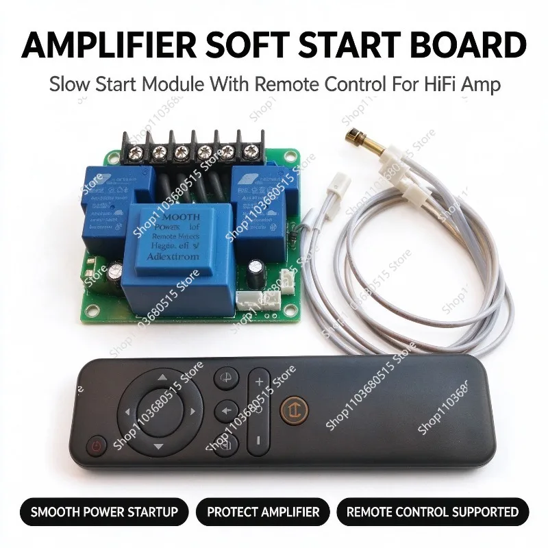 Class A Power Amplifier Soft Start Board With Remote Control, Audio DIY Kit Hifi Power Supply Smooth Start Audio Equipment